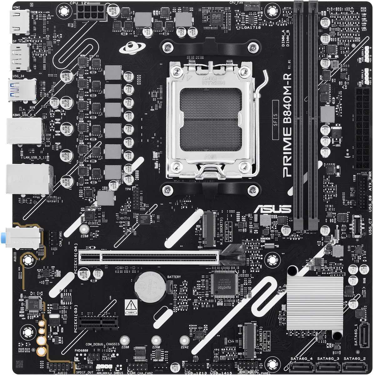 ASUS PRIME B840M-R Bundkort - AMD B840 - AMD AM5 - DDR5 RAM - Micro-ATX