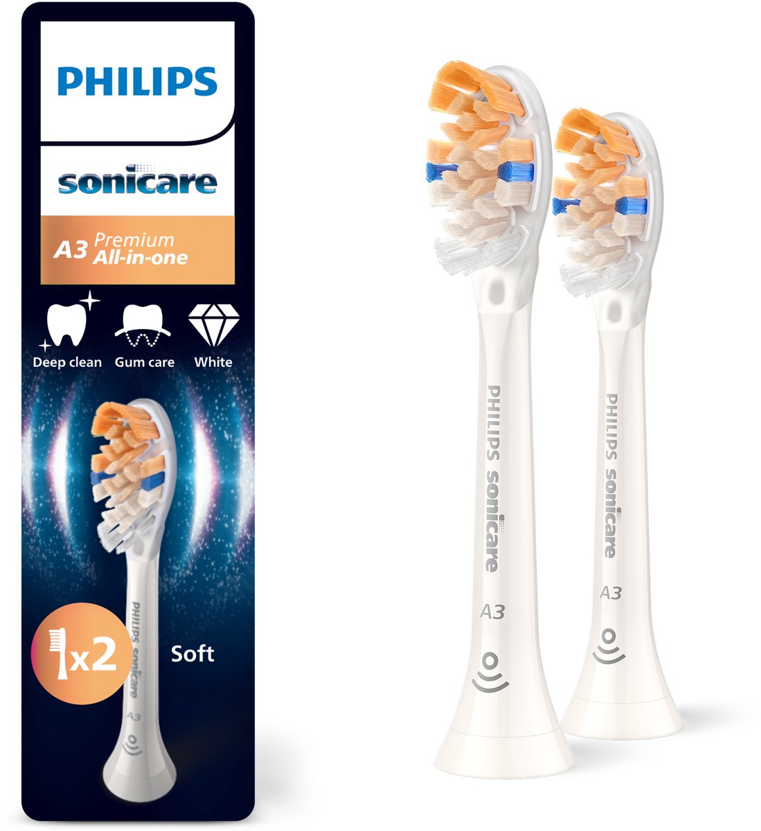 Philips Tandbørstehoveder Sonicare Premium All-in-One - White - 2 pcs