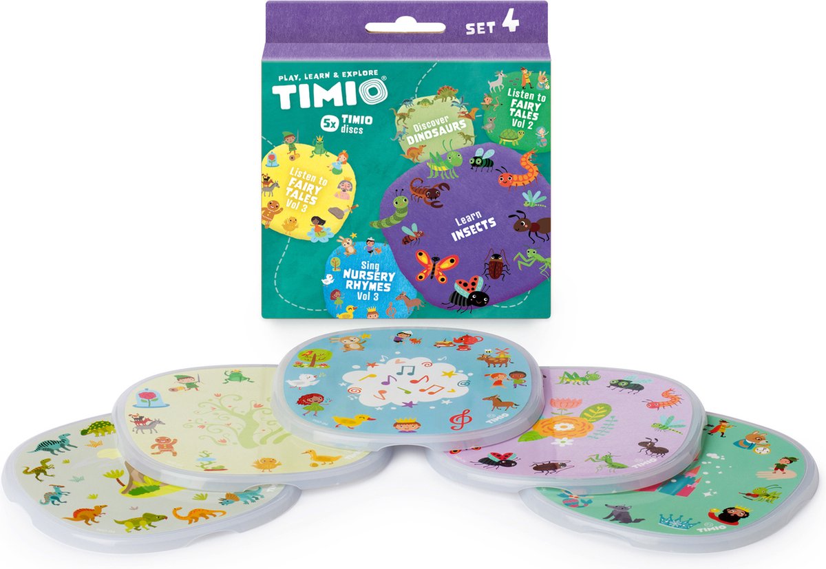 TIMIO Disc-sæt 4 - Børnesange, Eventyr, Dinosaurer og Små Insekter