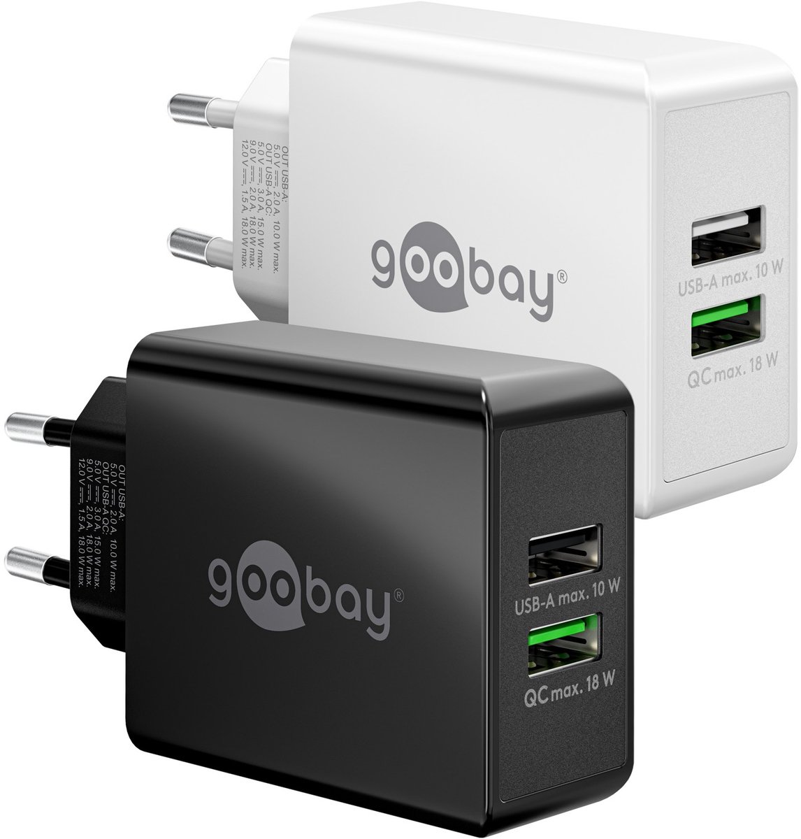 Pro Dual USB quick charger QC3.0 28W white