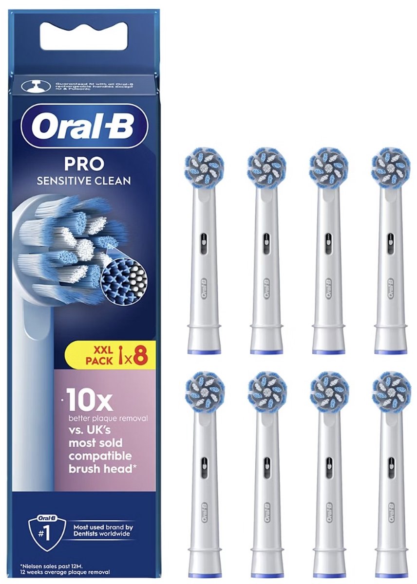 Oral-B Tandbørstehoveder Sensitive Clean & Care 8 pcs