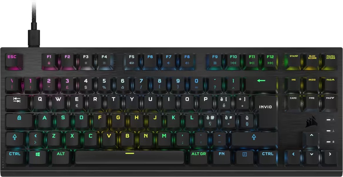 Corsair K60 PRO TKL teclado Juego USB QWERTY Italiano Negro