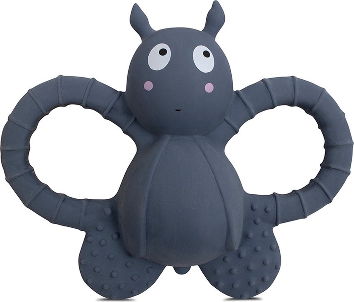 Filibabba Teether - Felix the fly rubber - muddly blue