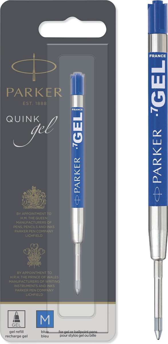 Parker PARKER gelblækpatron, medium spids (0,7 mm), blå, 1 stk.
