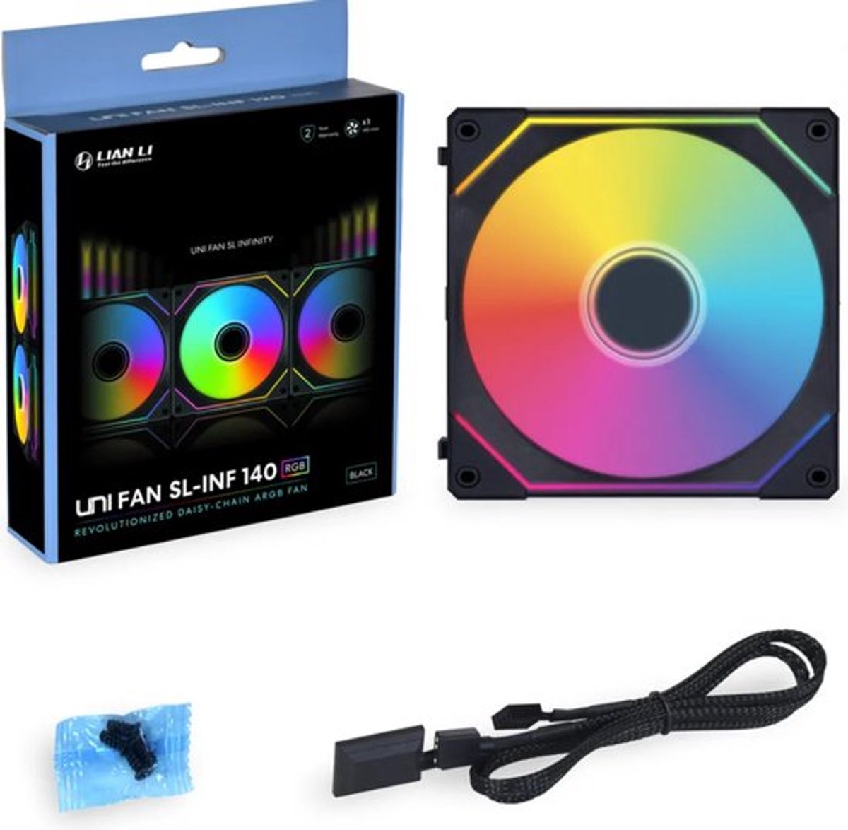 Lian Li UNI FAN SL INF PWM Black Reverse - Kabinet køler - 140mm - Sort - 28 dBA