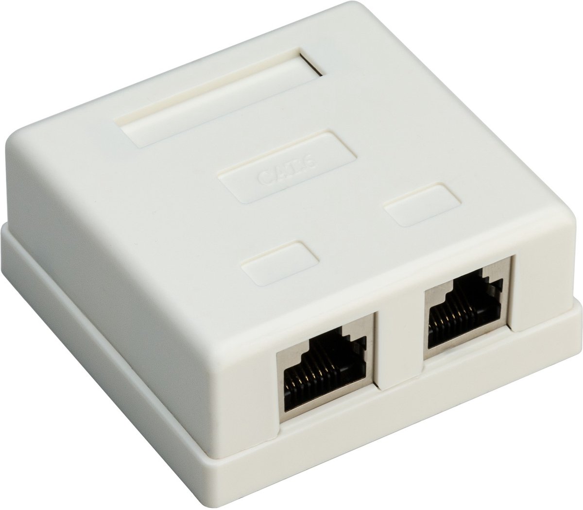 Pro 2-port RJ45 surface mount installation box CAT 6 STP white