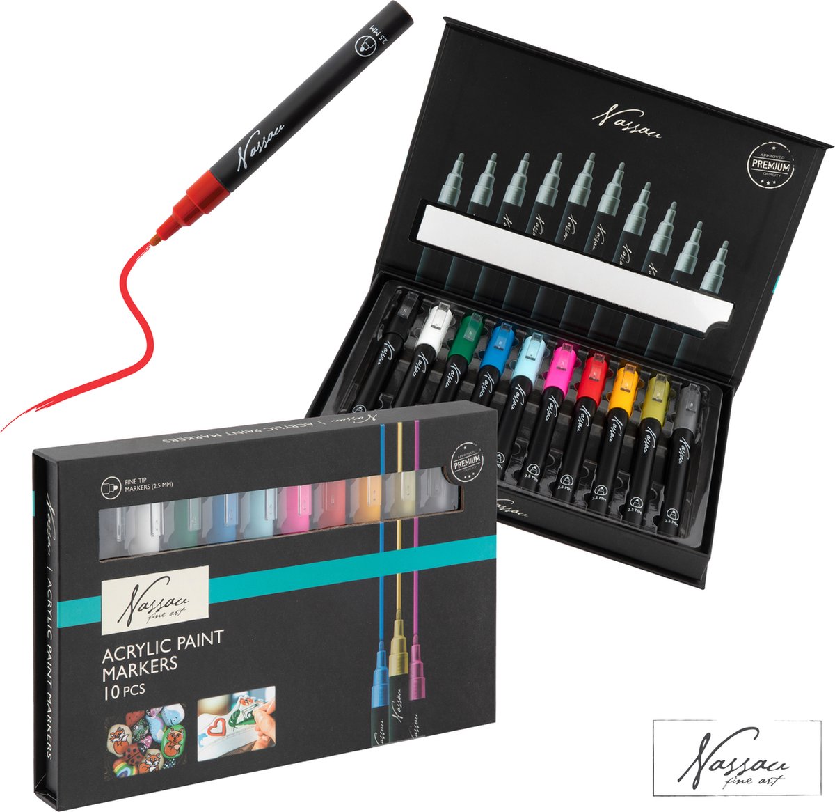 Nassau Acrylic Marker Set - 10 pcs.