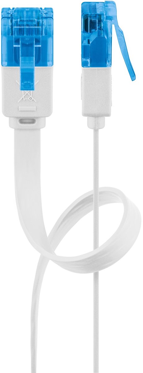 Pro LAN CAT 6A U/UTP flat - Hvid - 3m