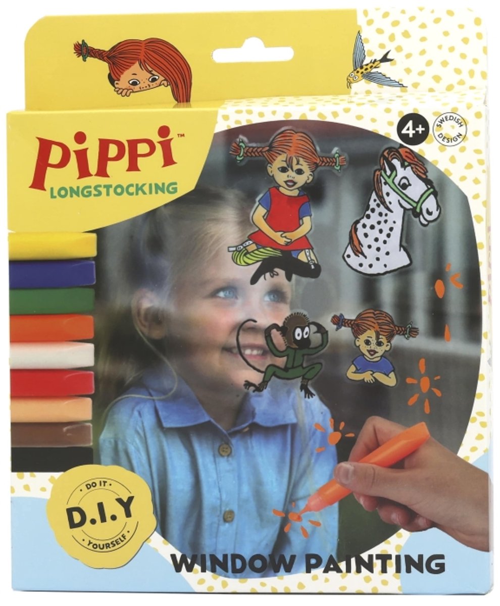 Pippi vinduesmaling m/9 tusser & 4 motiver