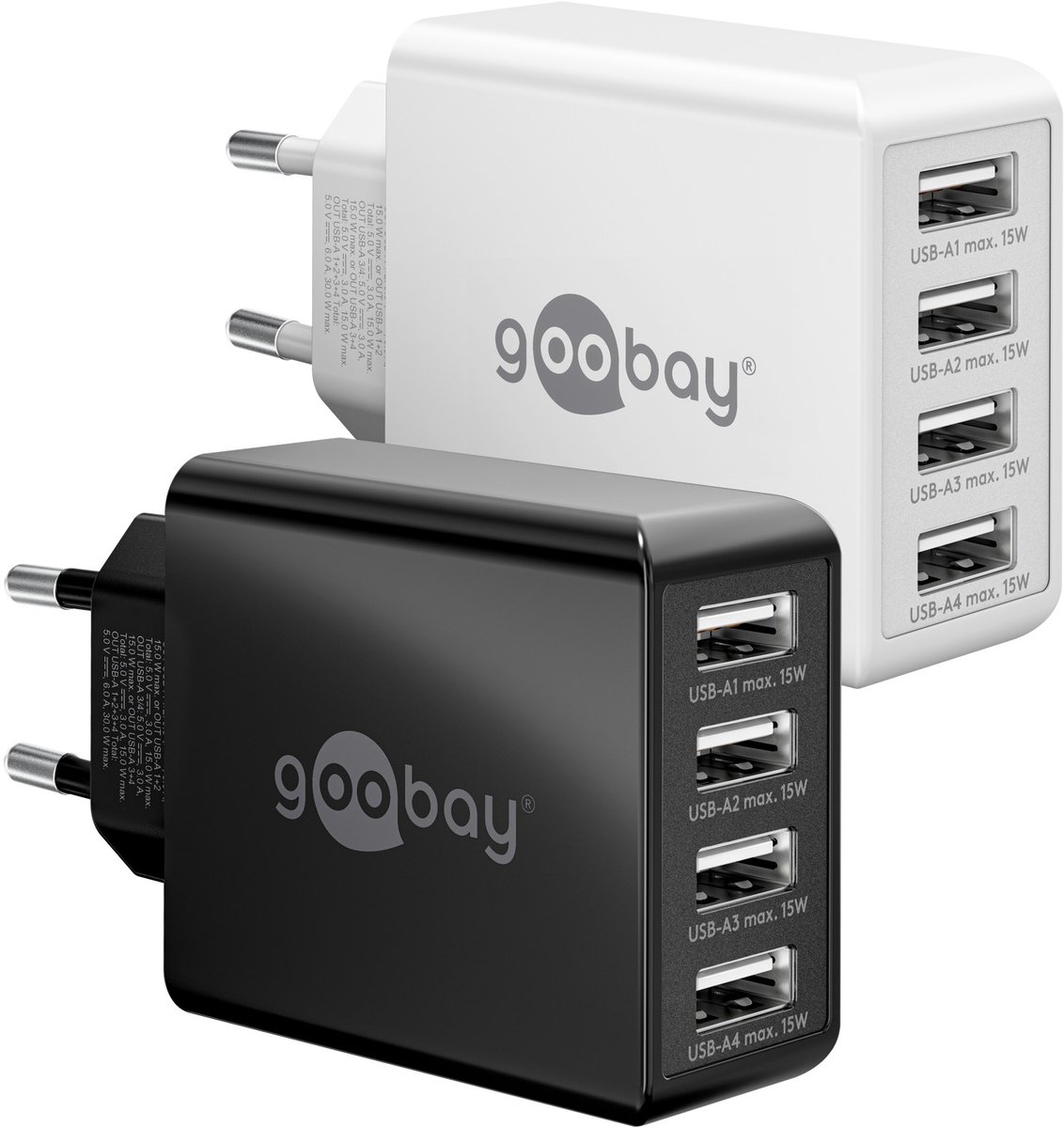 Pro 4-way USB charger (30W) black