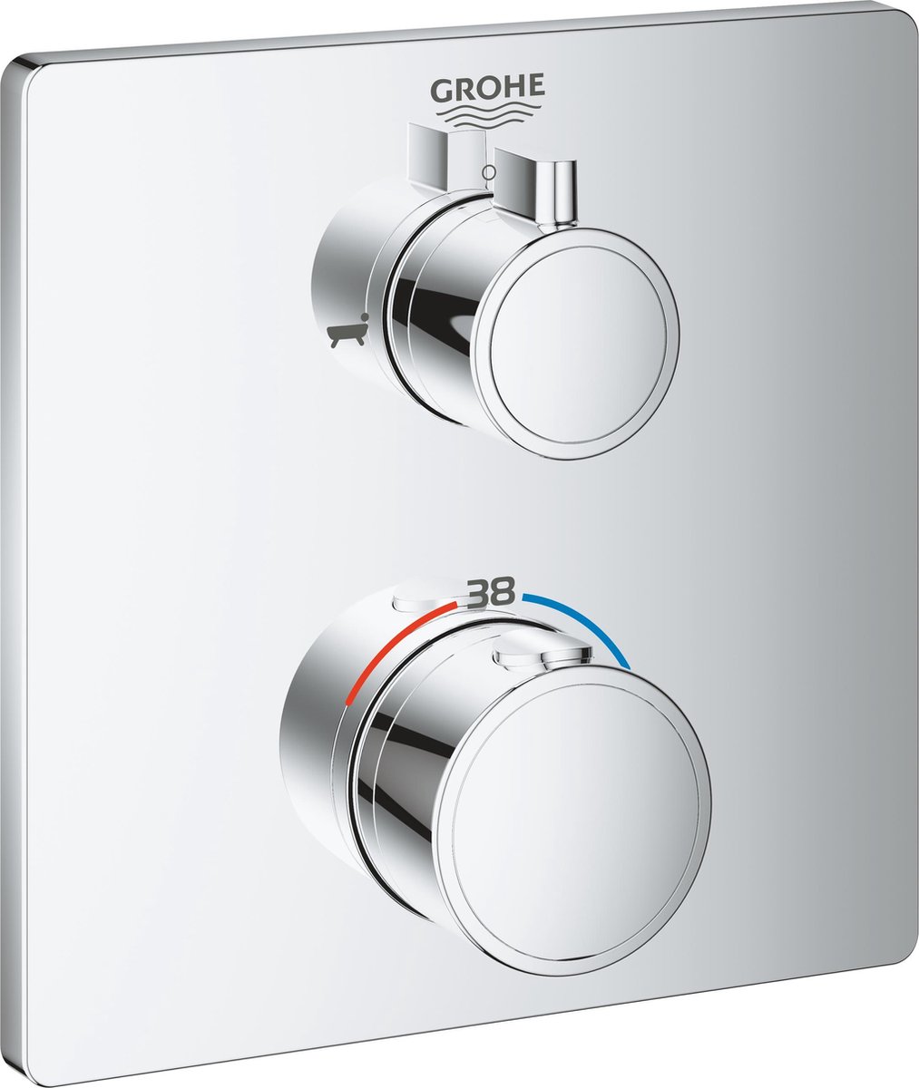 Grohe Grohtherm Forplade til Rapido SmartBox hovedbruser + håndbruser, krom
