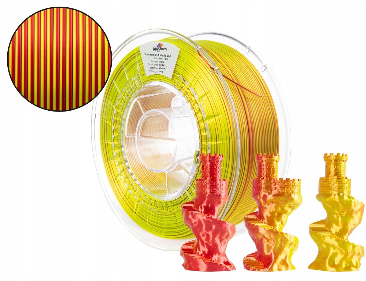 Spectrum 3D Filament / PLA Magic SILK / Solar Flare / ⌀ 1.75 mm / 1 kg