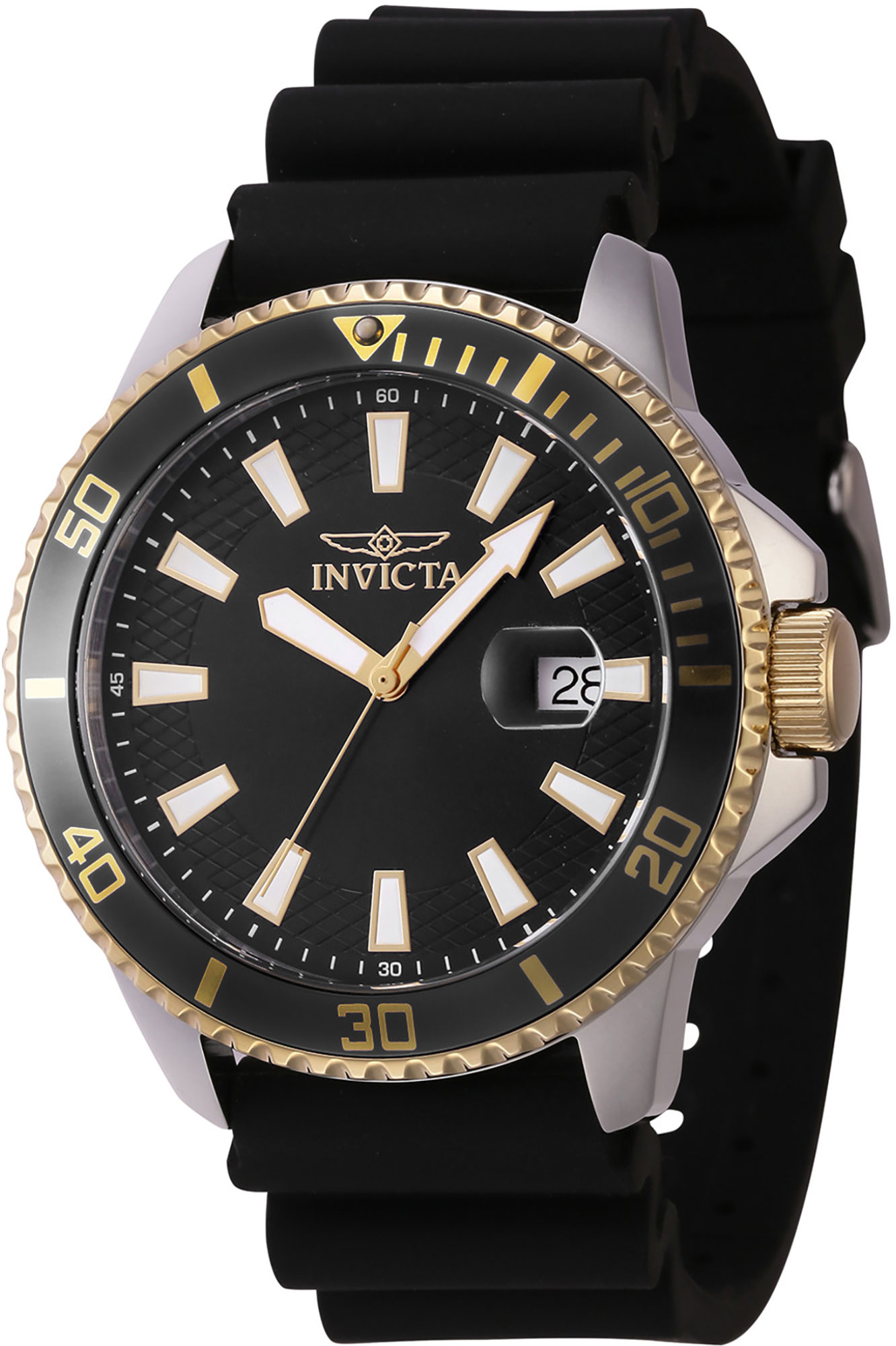 Reloj de pulsera Invicta Pro Diver - 46132 correa color: Negro Dial Latón Negro Hombre