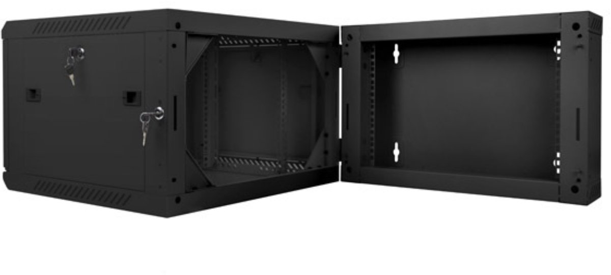 Lanberg WF02-6606-10B Rack Cabinet 19" Double Section Wall Mount 6U 600x600mm (Flat Pack)) Black
