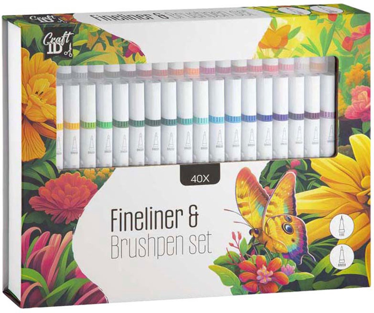 Craft Sensations Fineliner & Brushpen set - 40 pcs