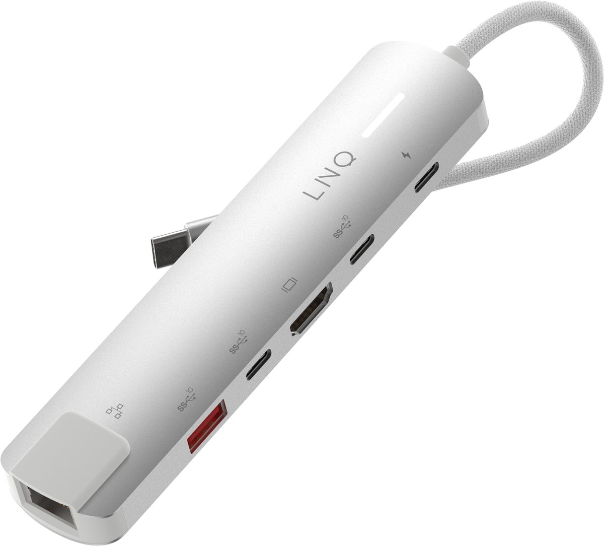 LINQ 6in1 PRO 140W USB-C Multiport Hub | Space Grey-White