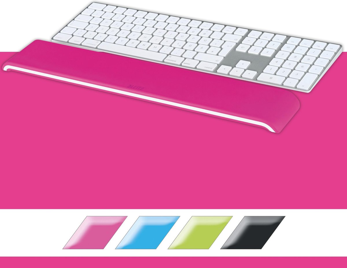 Leitz Ergo WOW justerbar tastatur håndledsstøtte Pink