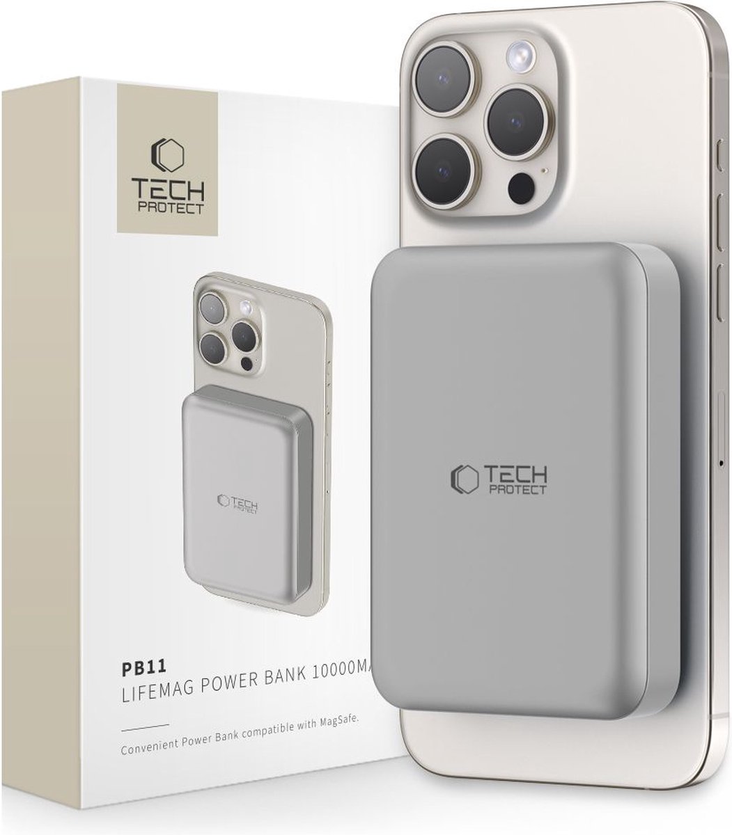 Tech-Protect PB11 LifeMag MagSafe 10000 mAh - Titanium - 10000 mAh