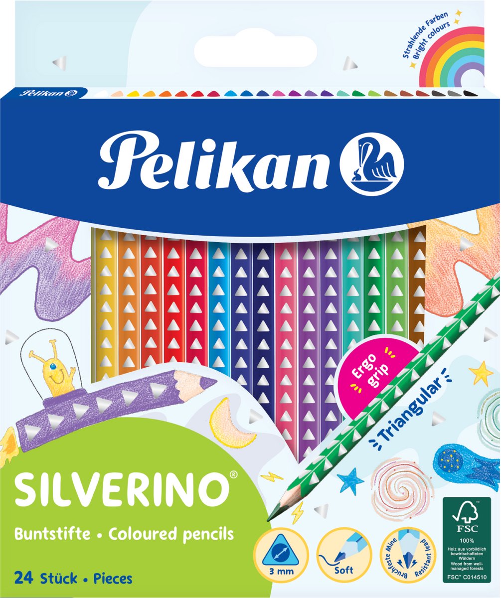 Pelikan Silverino Farveblyanter, 24 stk.