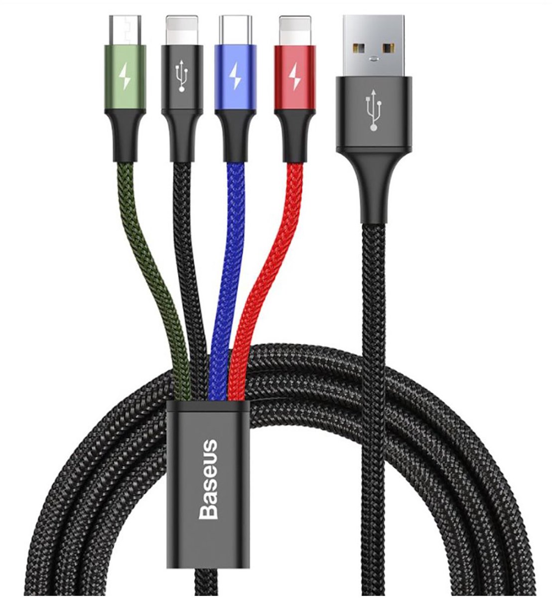 Baseus Fast USB cable 4in1 USB-C / 2x Lightning / Micro 3.5A 1.2m - black