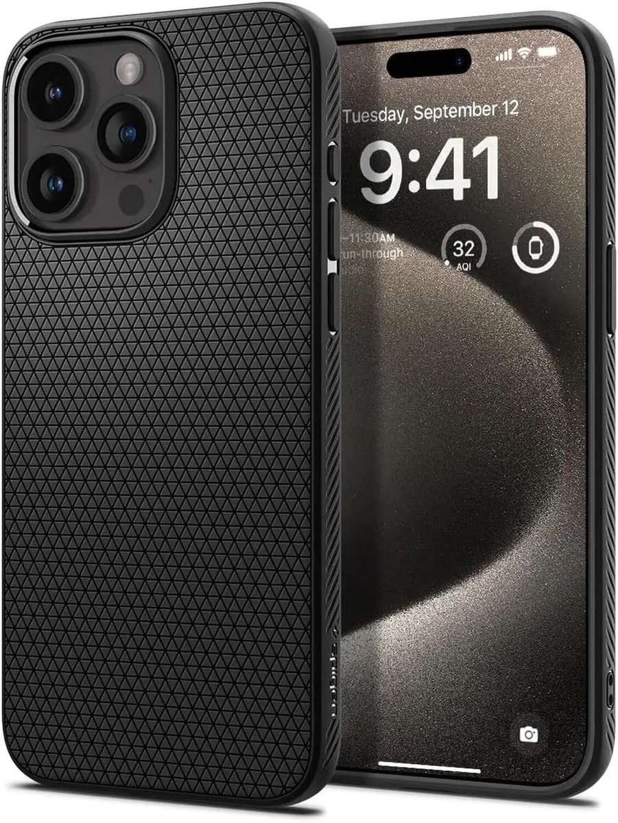 Spigen Liquid Air - matte black - iPhone 15 Pro Max