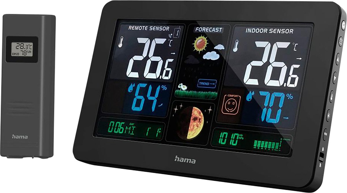 Hama 00186380 Station météo numérique Nombre de capteurs max. 1. pc(s)