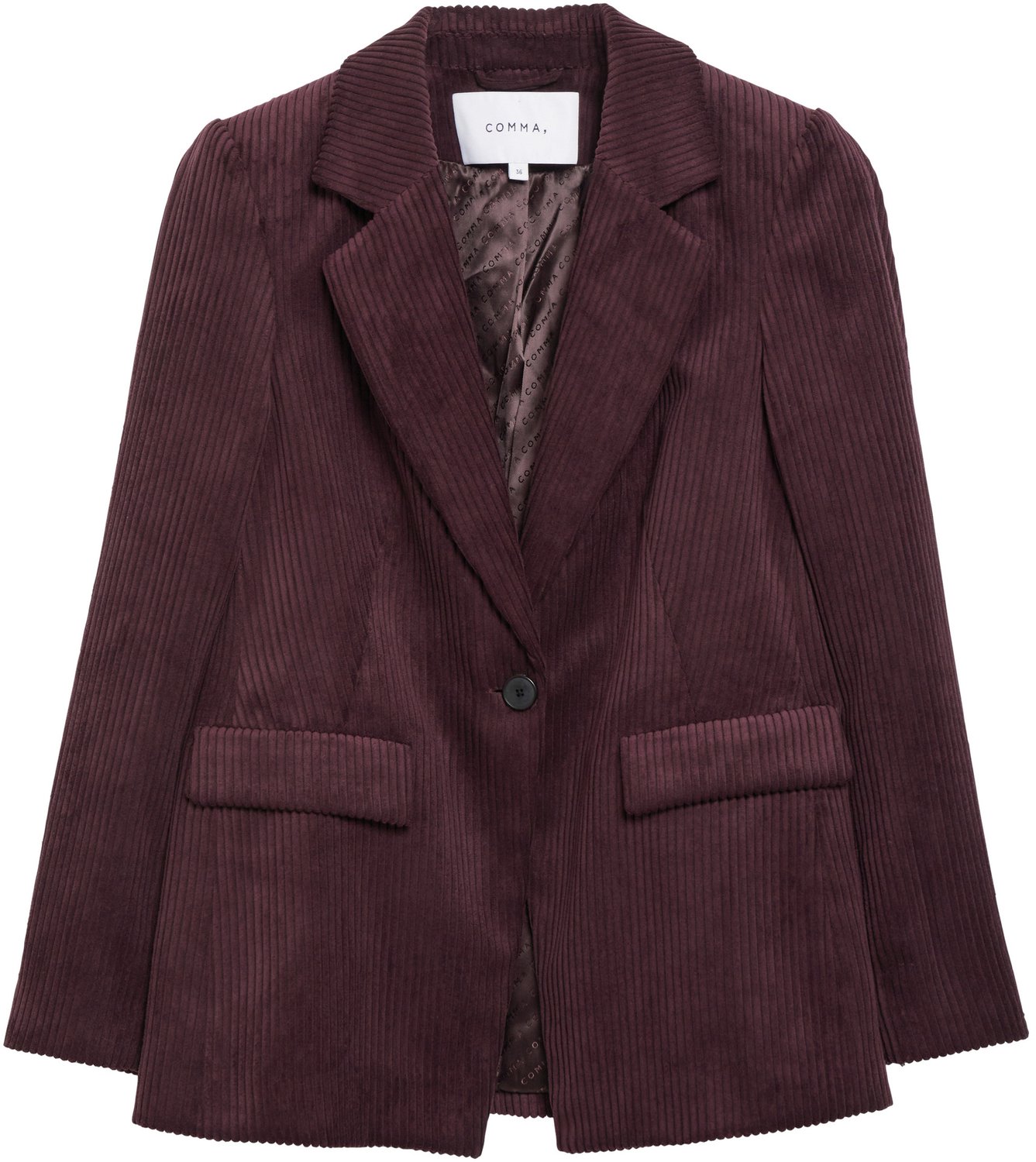 Blazer mit Knopf aus cordelierter Baumwolle für Damen COMMA