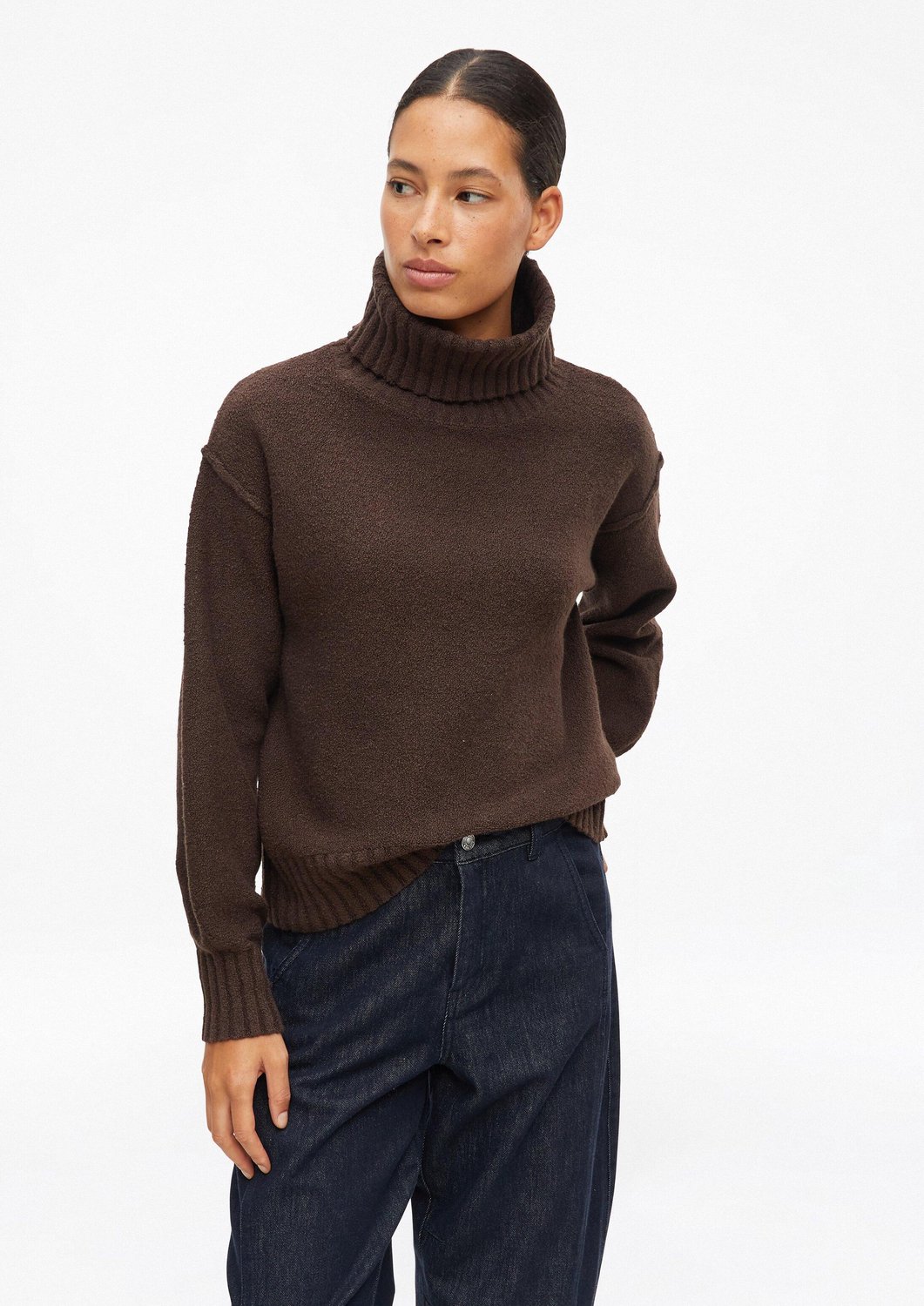 Pull aus Boucle-Material mit Rollkragen für Damen s.Oliver