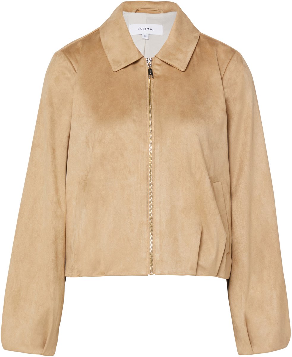 Kurzjacke aus Wildlederimitat mit Faltendetails für Damen COMMA