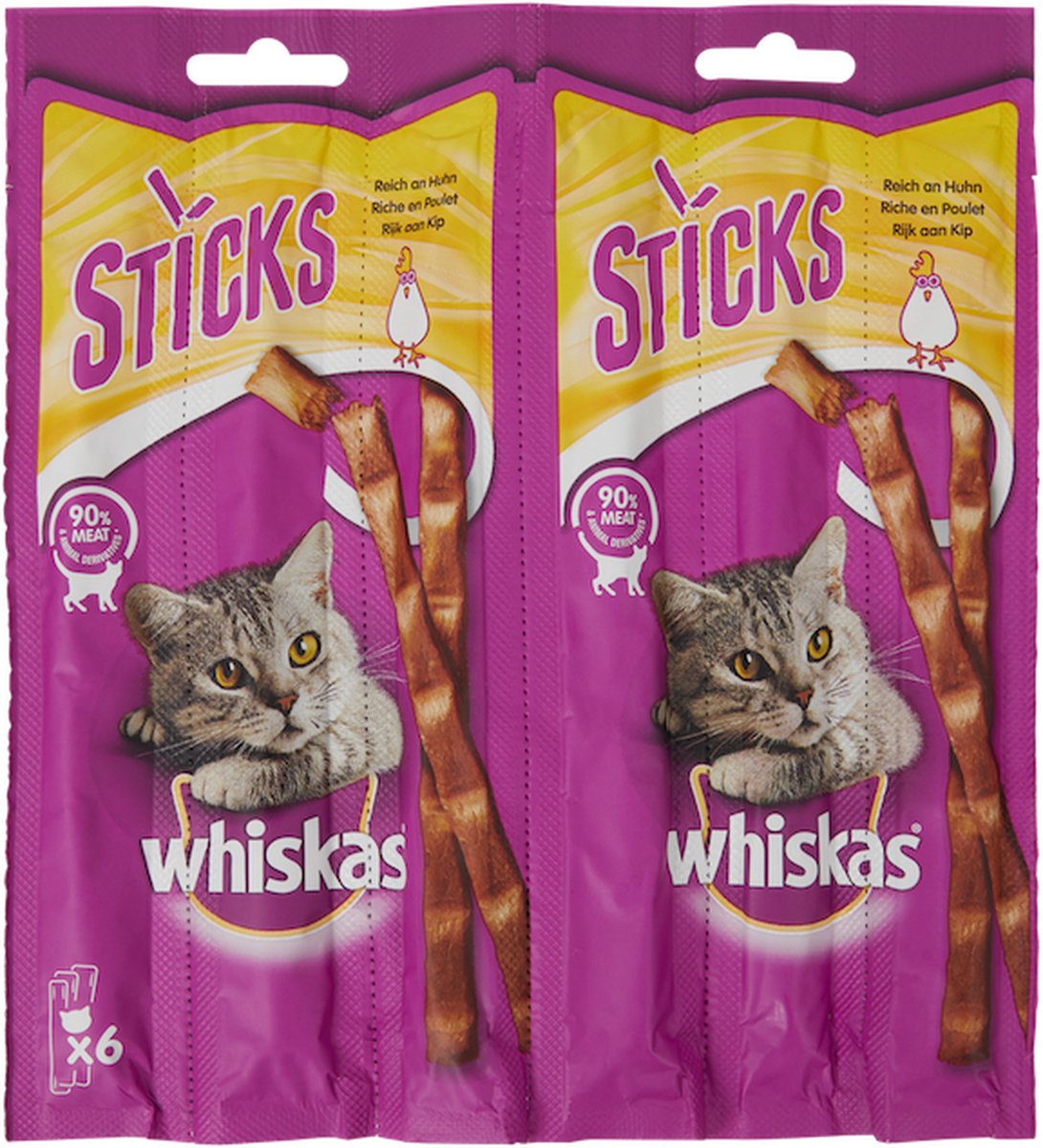 Whiskas Sticks 28 x 36 g Snack per gatto - Ricco di Pollo