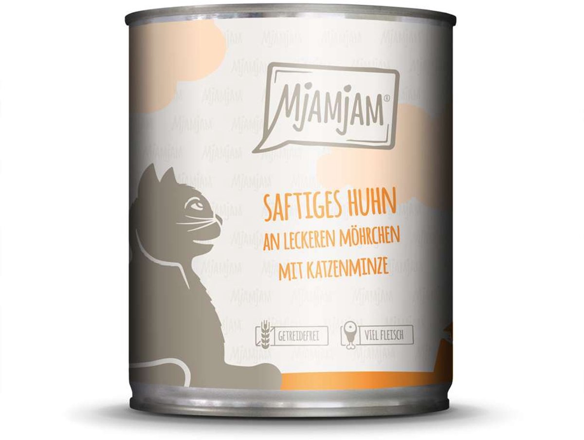 MjAMjAM 6 x 800 g umido gatto - Pollo & Carotine