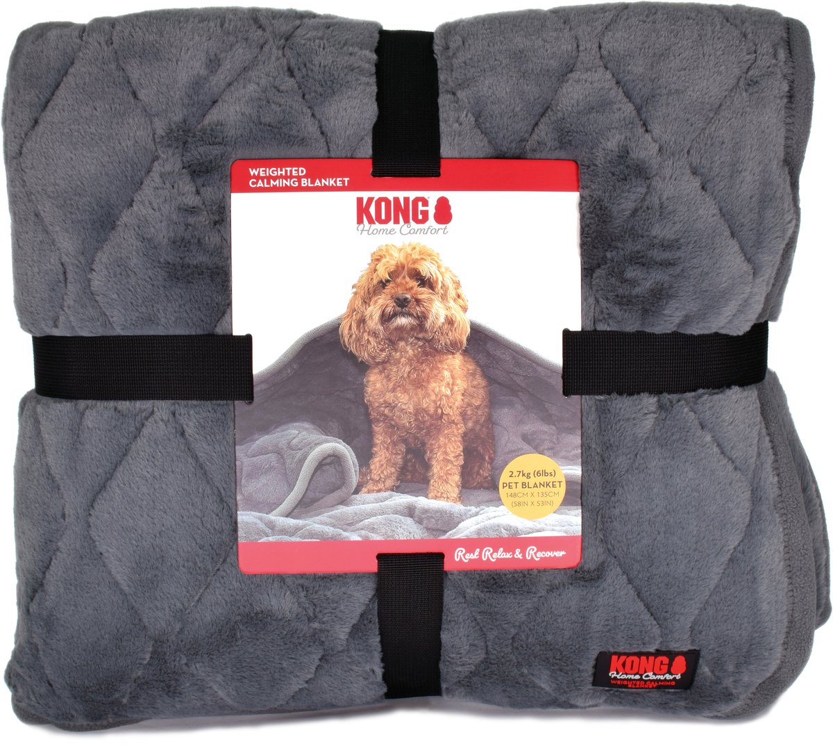 KONG Coperta anti-stress, grigia - L 44 x P 51 x H 19 cm