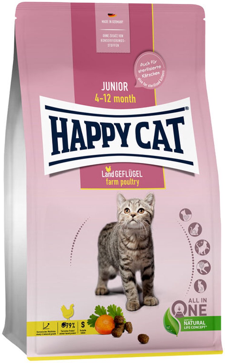 Happy Cat Young Junior Pollame di campagna - Set %: 2 x 10 kg