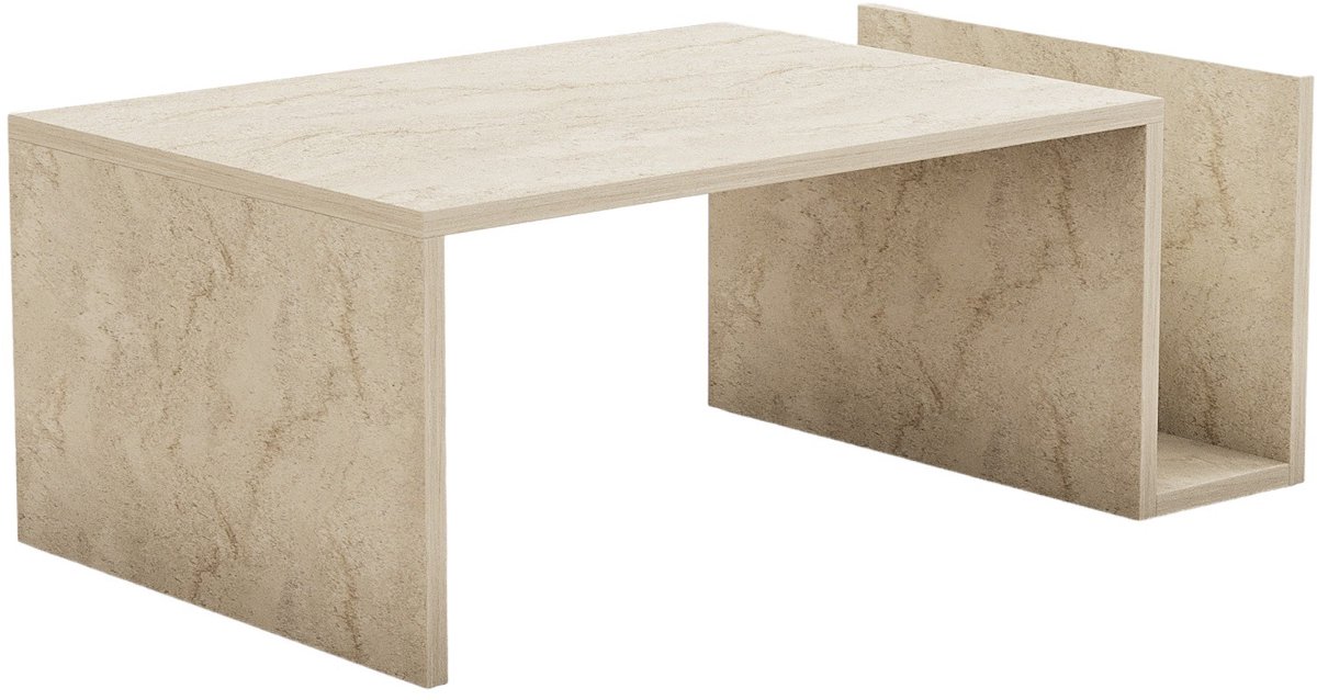 Tavolino da salotto marmo beige con portariviste