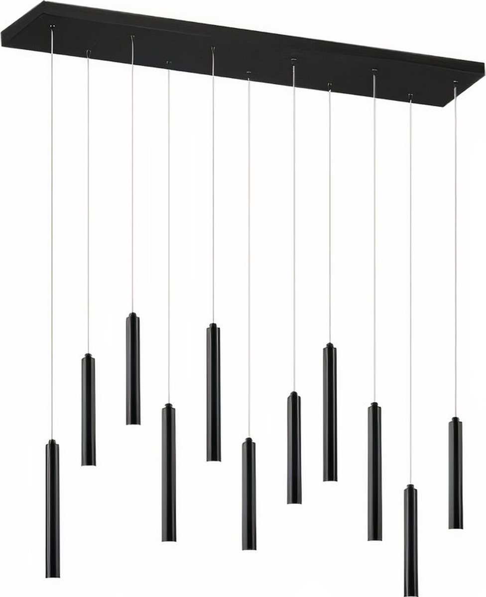 Lampada a sospensione 11 luci nera Tubular Trio