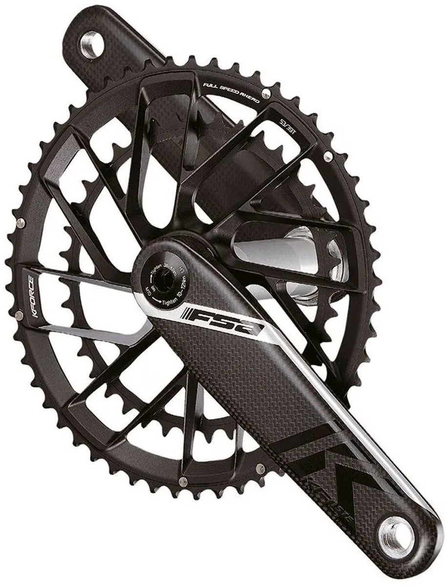 FSA Kurbelgarnitur K-Force Team Edition Modular 175 mm Schwarz - leichte Carbon-Highend-Kurbel