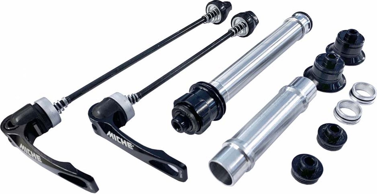 Miche Umbauset von Steckachse auf QR Centerlock, inklusive Schnellspanner-Set
