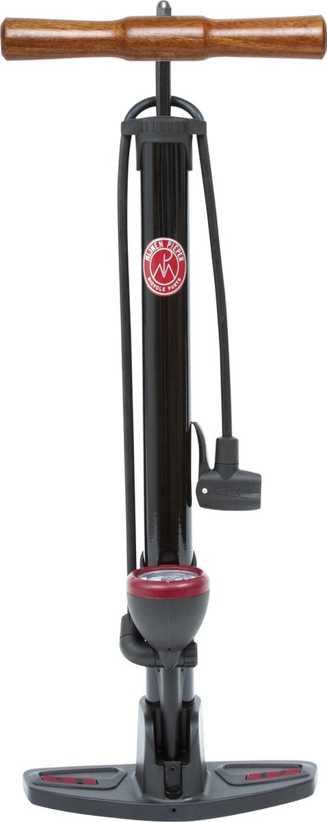 Standpumpe Retro Pressure m. Holzgriff inkl. Manometer, schwarz