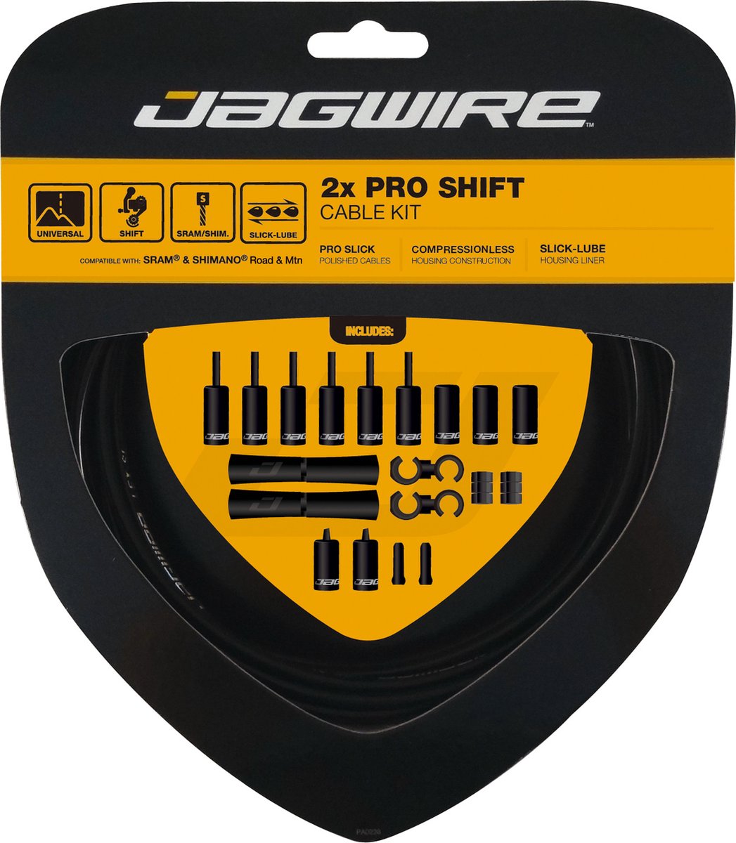 Jagwire Schaltzugset Road & Mountain Pro Universal Schwarz - präzise Schaltperformance