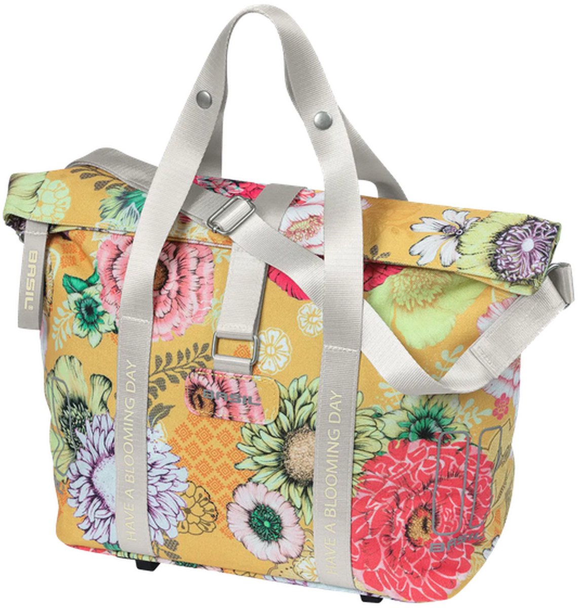 Basil Schultertasche Bloom Field honey yellow MIK-KF-HOOK 29x15x28 cm 11 l