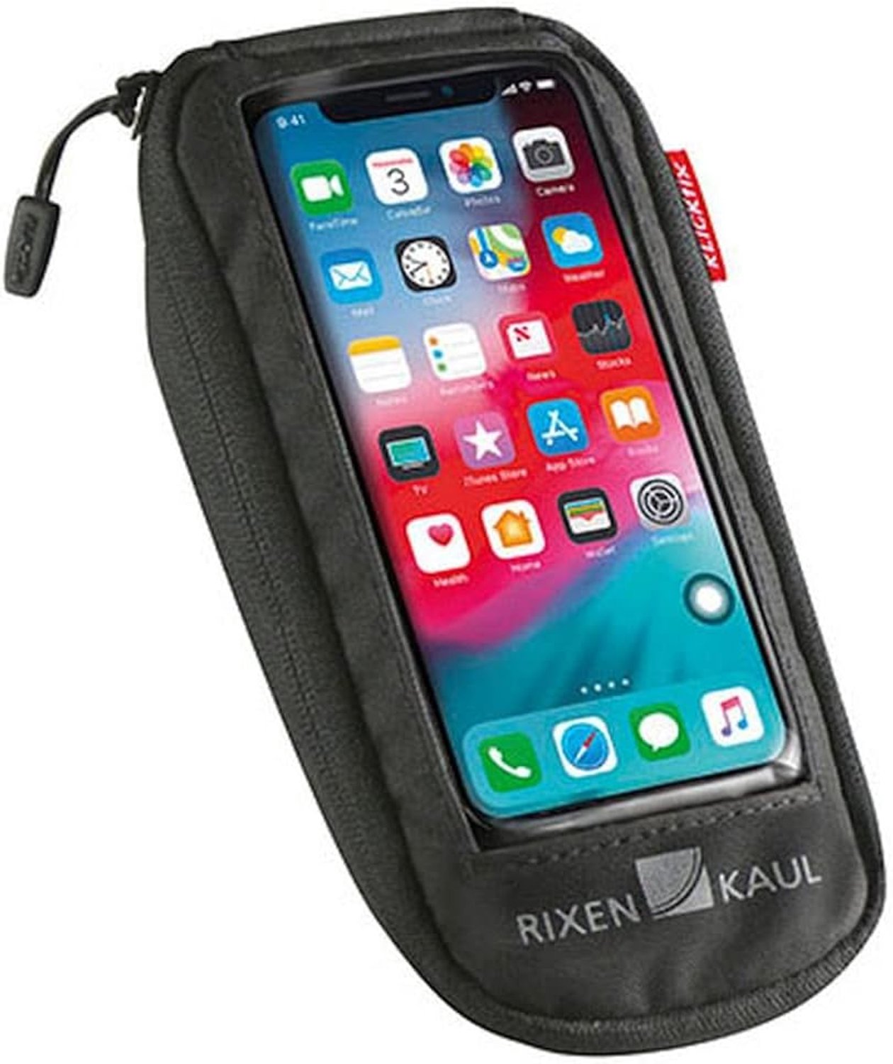 KLICKfix Phone Bag Comfort S Smartphonetasche mit Quad Mini Adapter - transparent schwarz