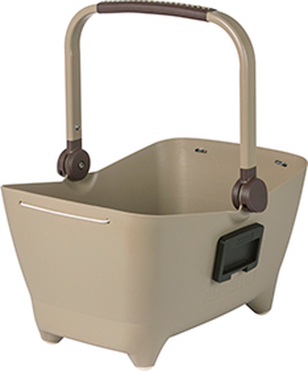 Basil Buddy Hundefahrradkorb Vorderrad mit Klickfix Adapterplatte - Biscotti Brown 45x22x32 cm