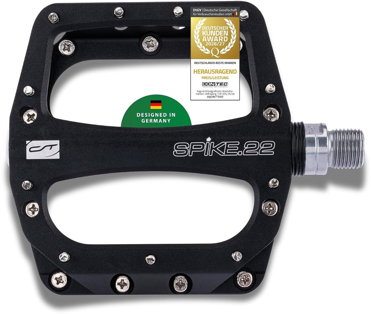 Contec Pedal Spike.22 Industriegelagert Silber schwarz