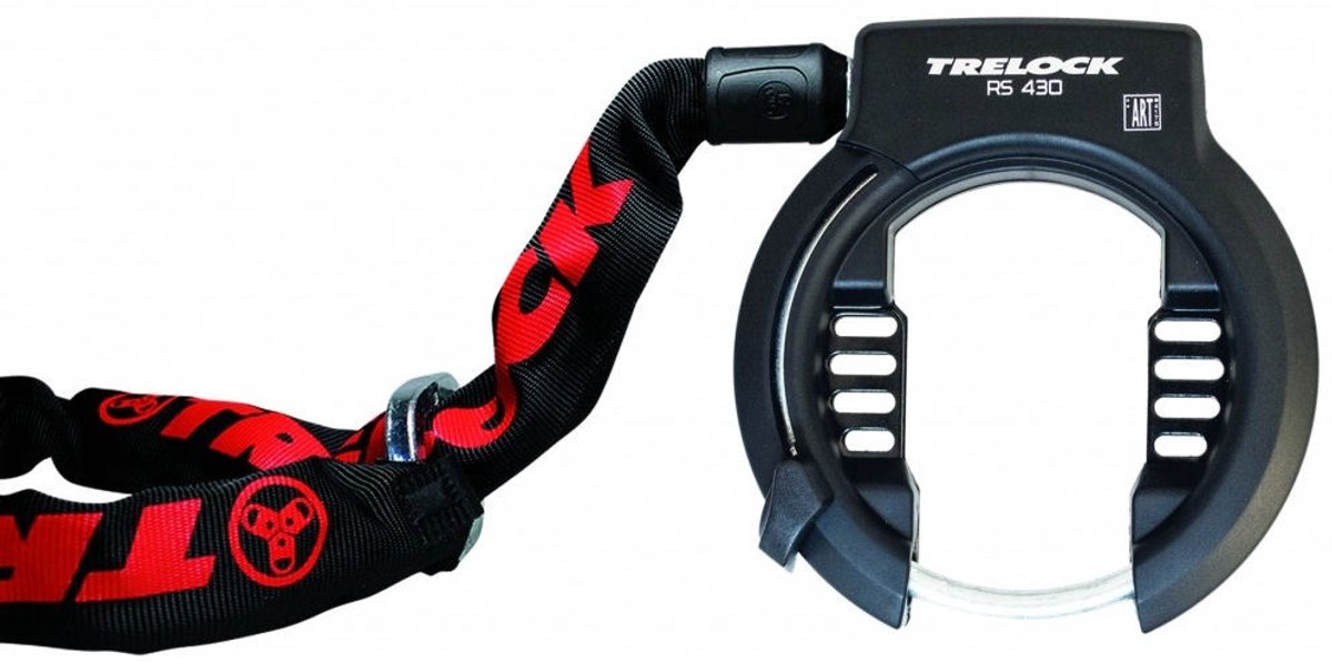 Trelock Rahmenschloss RS430 AZ+Kette Tasche Schlüssel abziehbar schwarz