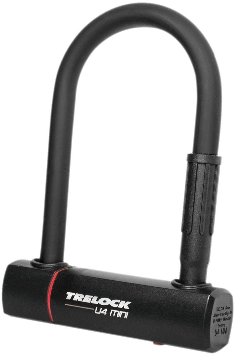 Trelock Bügelschloss mit Halter ZB 401 U4 Mini schwarz 83-152 mm D 14 mm