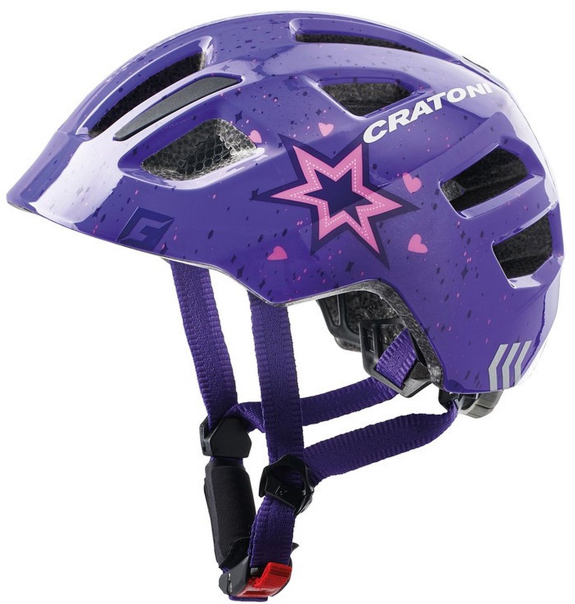 Cratoni Kinderhelm Maxster Kid Stern lila glanz XS/S 45 bis 51cm