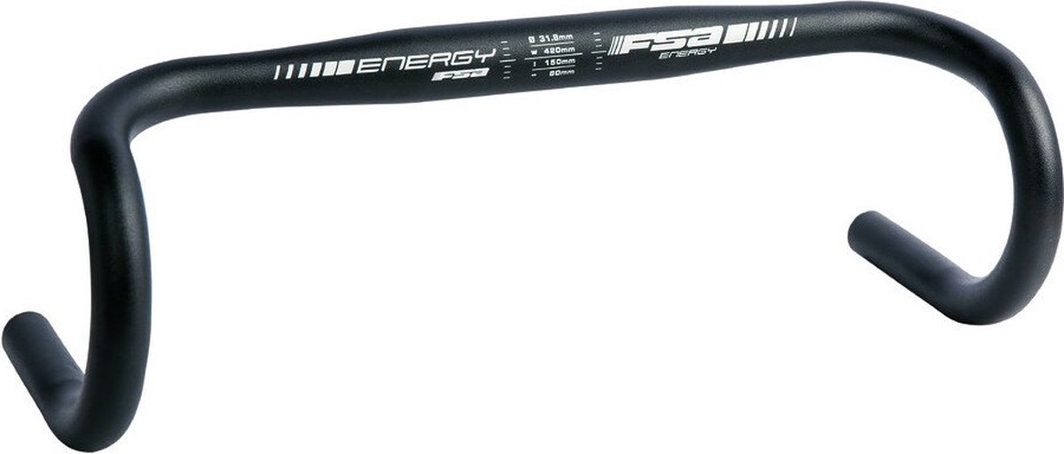 FSA Energy Traditional Lenker 31,8 x 400 mm Schwarz - Leichter Aluminium-Rennradlenker