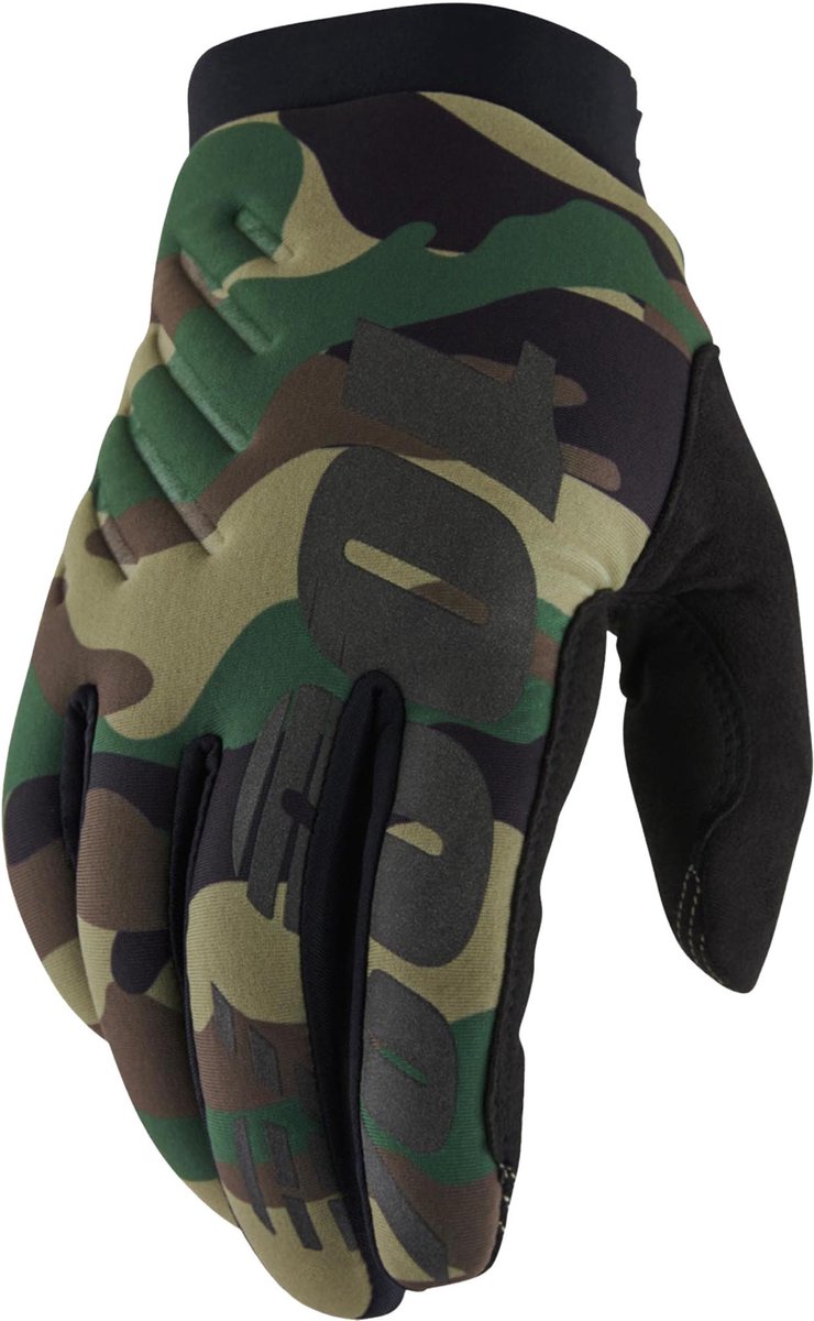 100% Brisker Cold Weather Glove L Camo Black - warmer MTB-Handschuh mit Top-Grip