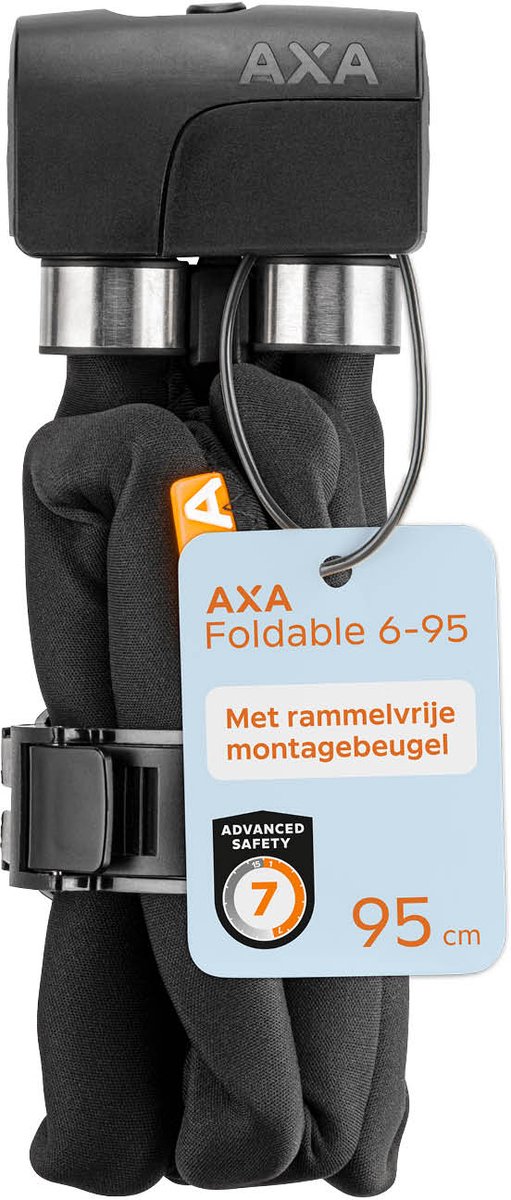 AXA Faltschloss Foldable 6 - 95 95 - robustes Fahrradschloss mit 6 mm Gliedern