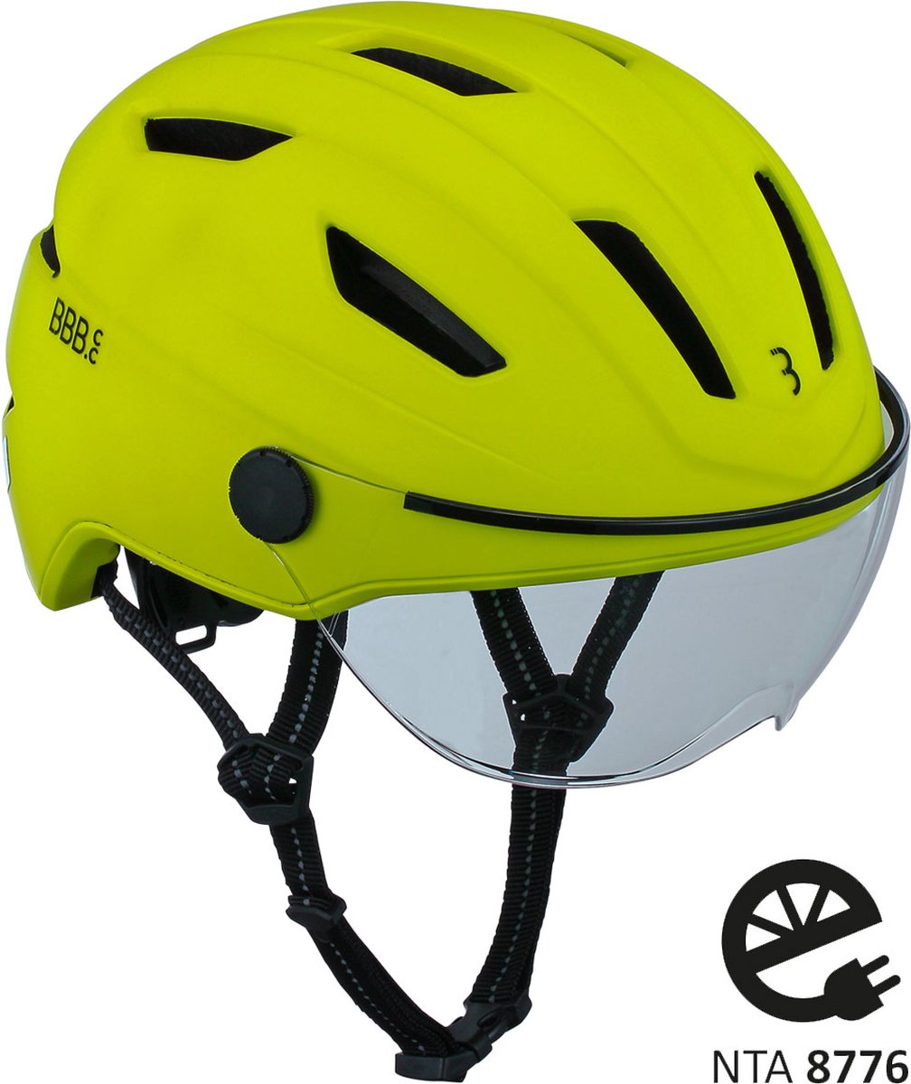BBB Cycling Helm Move Face Shield M neon - sicherer Speed-Pedelec- und E-Bike-Helm